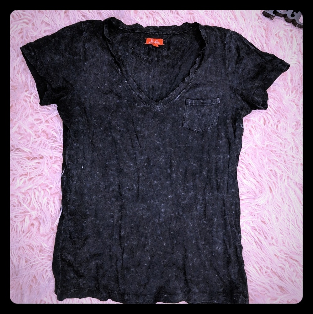 XS Hi-Line's Black and Gray Heathered Jersey Tee